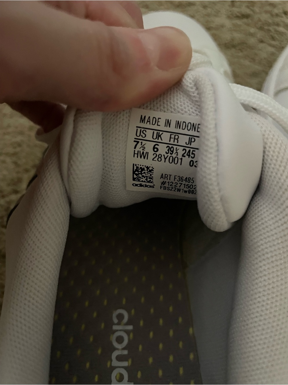 NEW Adidas White Sneakers with Silver Stripes - Picture 5 of 7